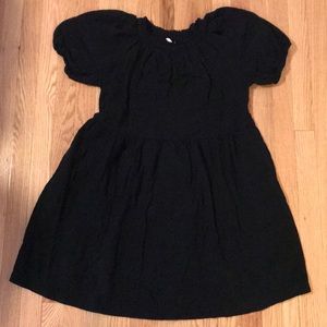 Black Short Puff Sleeve Dress